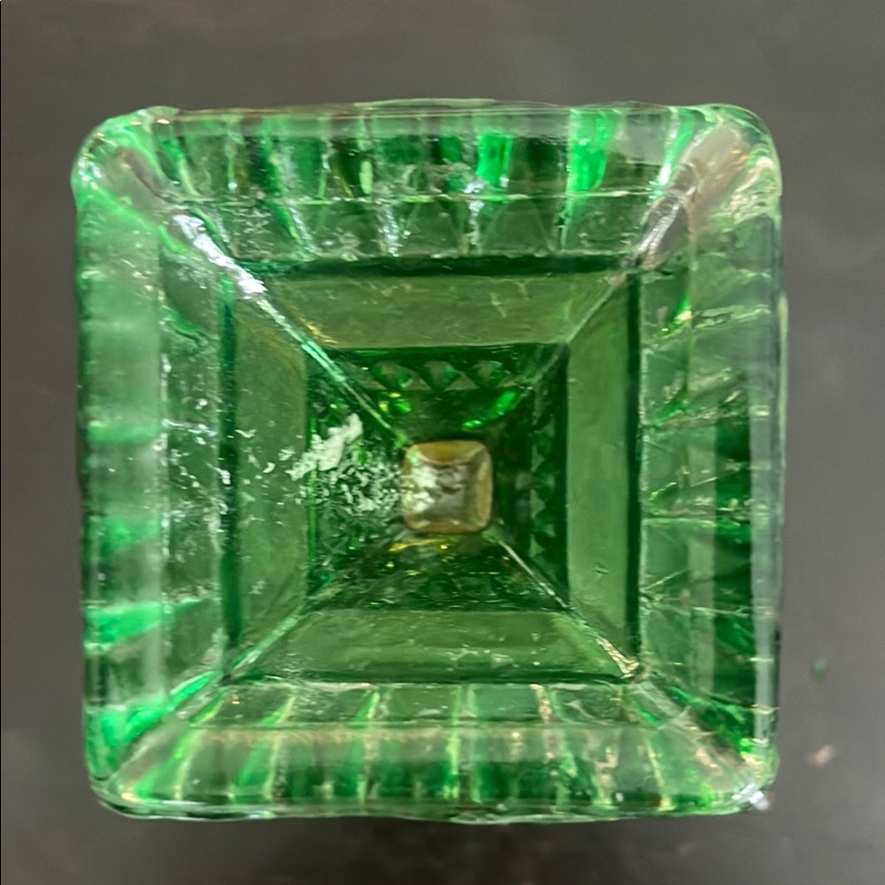 Vintage Green and Brown Glass Candy Dish - Picture 3 of 4